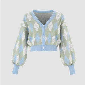 Cider blue and green cardigan